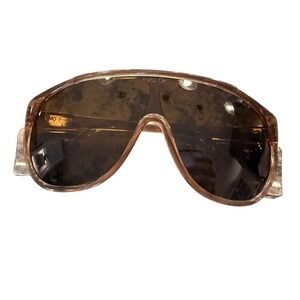 American Optical F-8000 Vintage Safety Glasses Tan Amber Shield ANSI Z87.1-1989